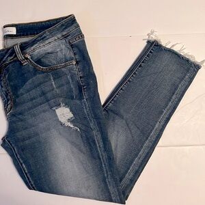 KanCan | Women’s Distressed Denim Jeans, Blue, Size 32.